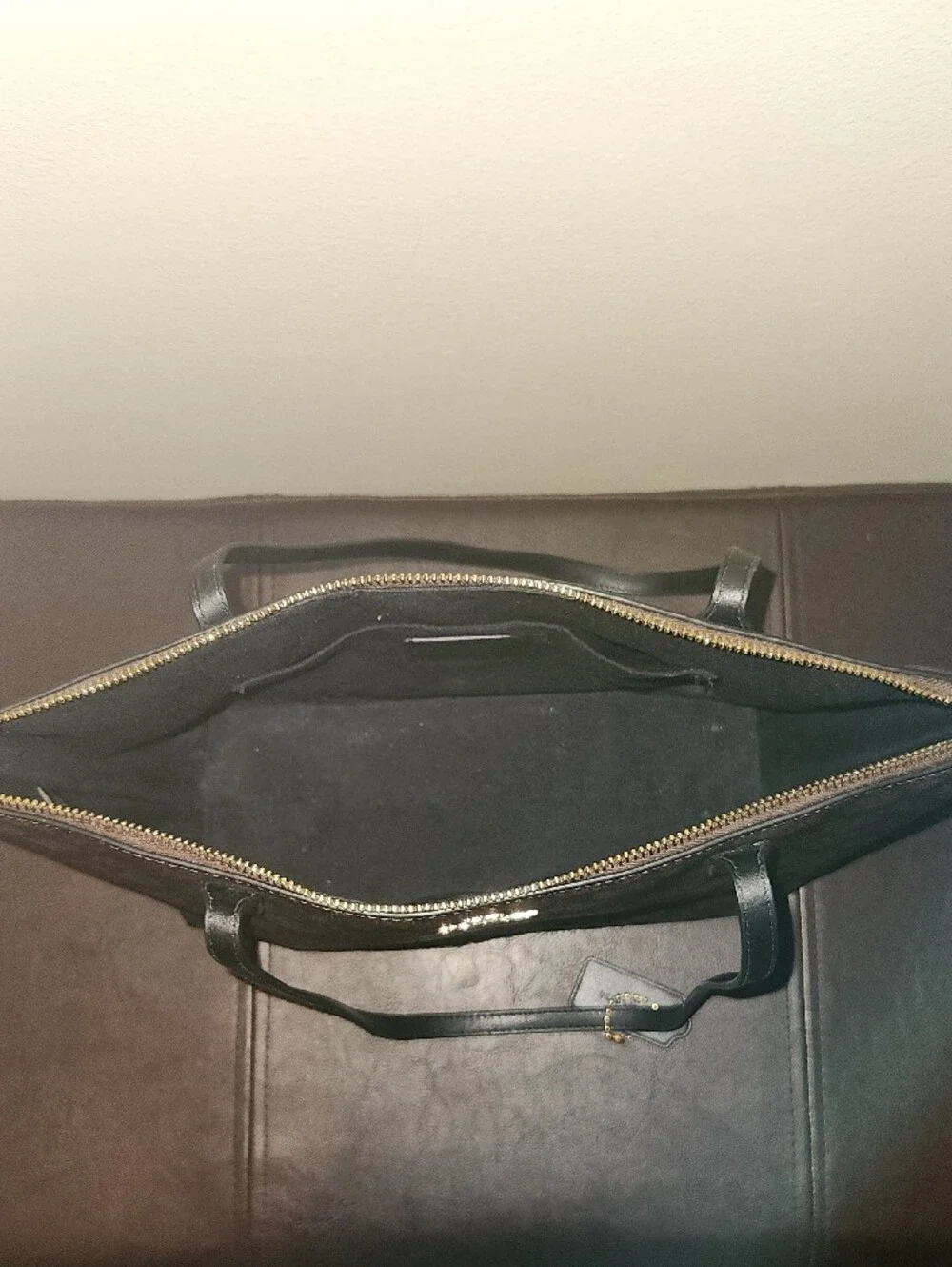 Coach Brown and Black Signature Monogram Tote with Gold Hardware